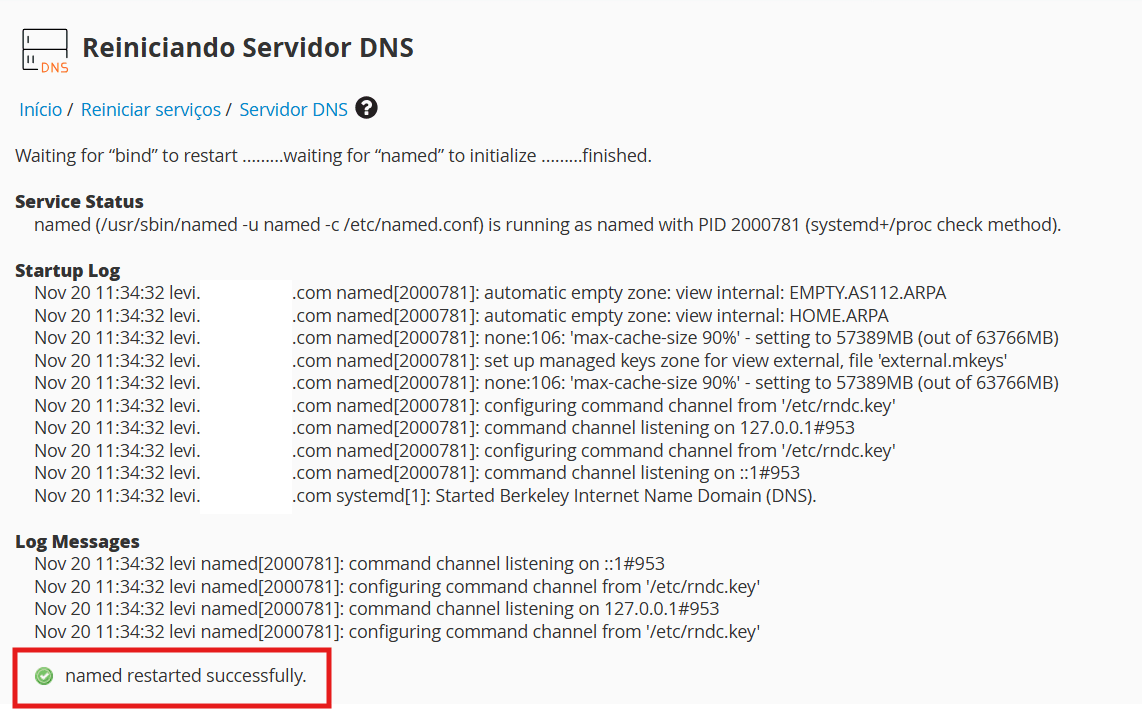cpanel-named-restarted-successfully